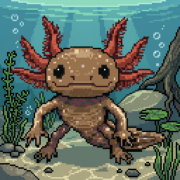 Axolote del altiplano en pixel art
